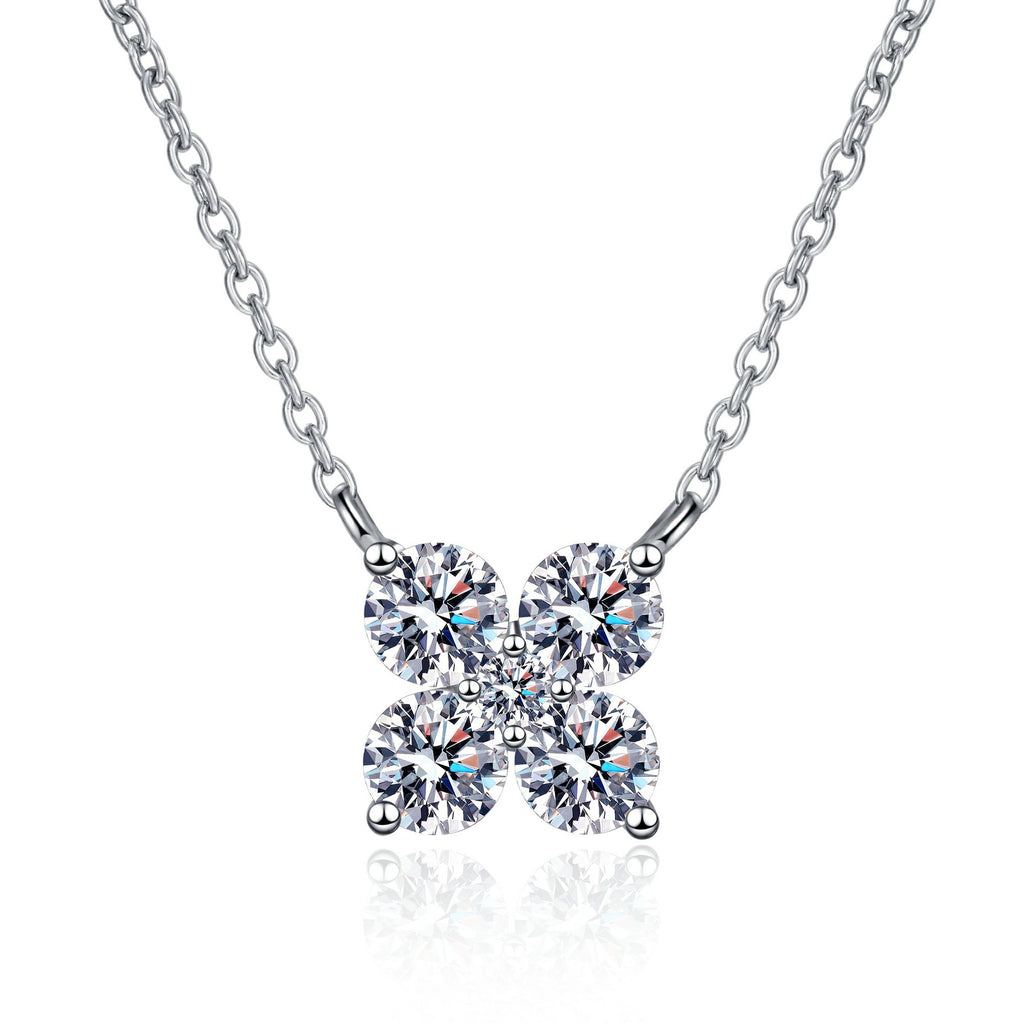 Collar con colgante geométrico de moissanita de 1,26 quilates en plata de ley 925