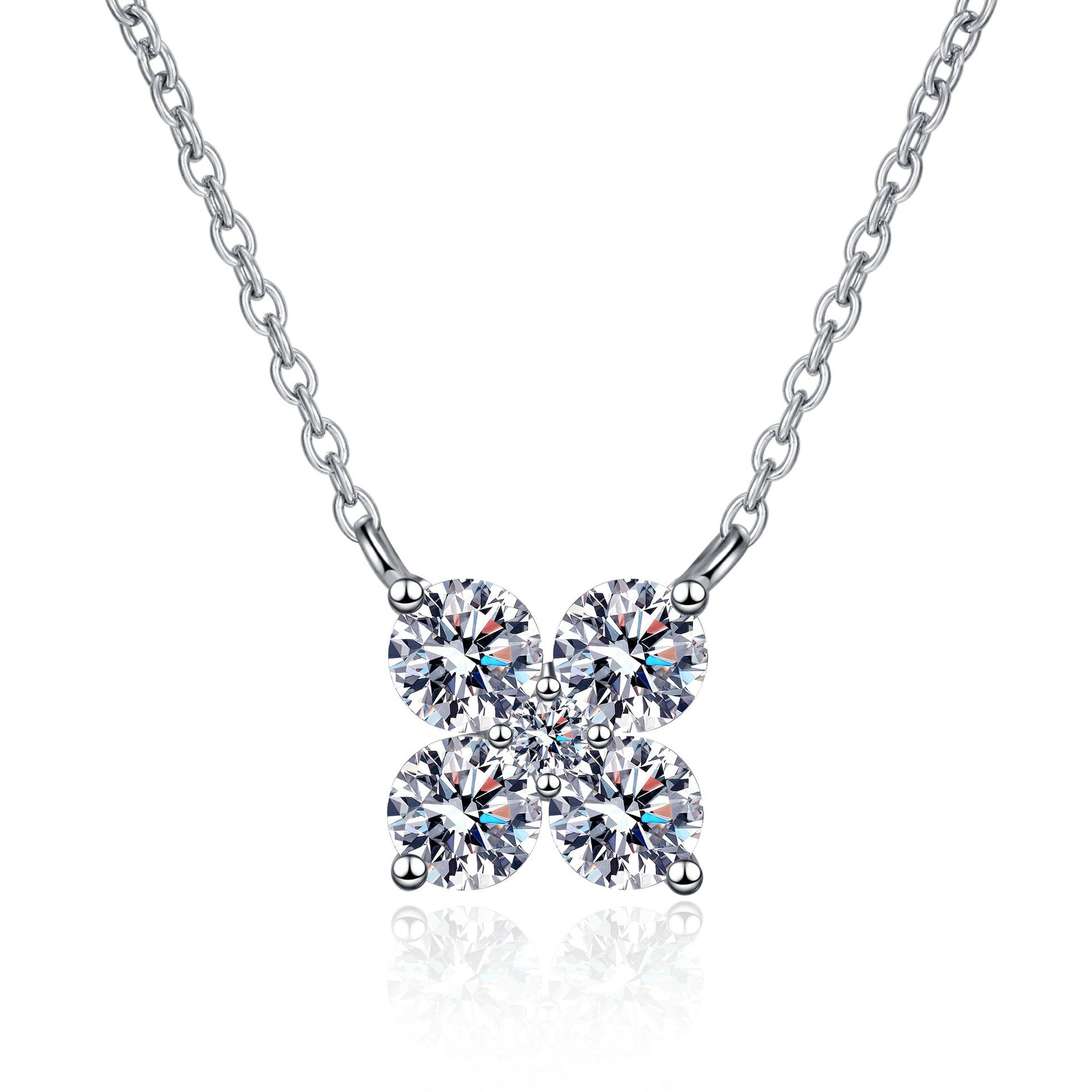 Collar con colgante geométrico de moissanita de 1,26 quilates en plata de ley 925
