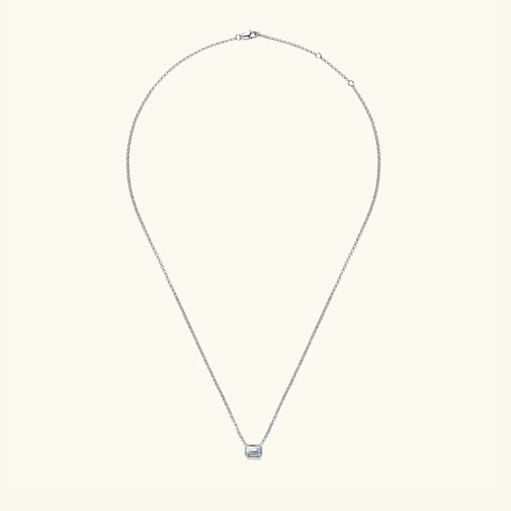 Collar con colgante de moissanita de 1 quilate en plata de ley 925