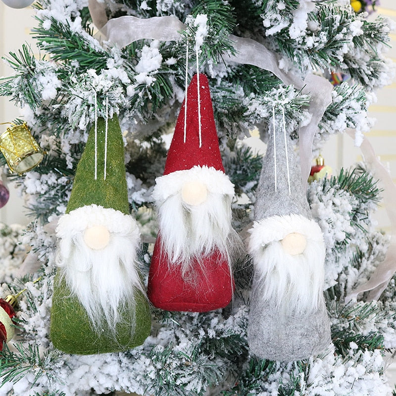 Christmas Doll Toys Santa Claus Snowman Elk Christmas Tree Hanging Ornament Decoration for Home Xmas Party Navidad Christma Gift