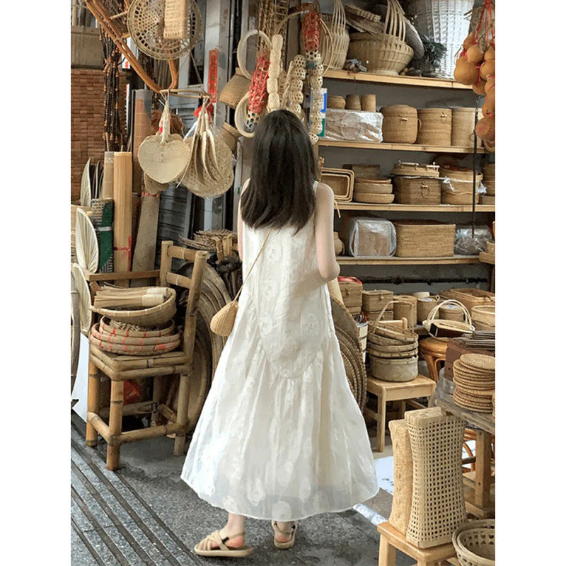 Solid Color Sleeveless Backless Dress Women Summer Unique Design Apricot Dress