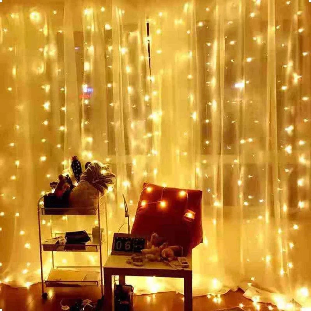 Guirnalda de cortina de luces navideñas, decoración navideña para el hogar, adorno de Navidad 2025, regalos de Navidad, adorno de luces de hadas, Año Nuevo