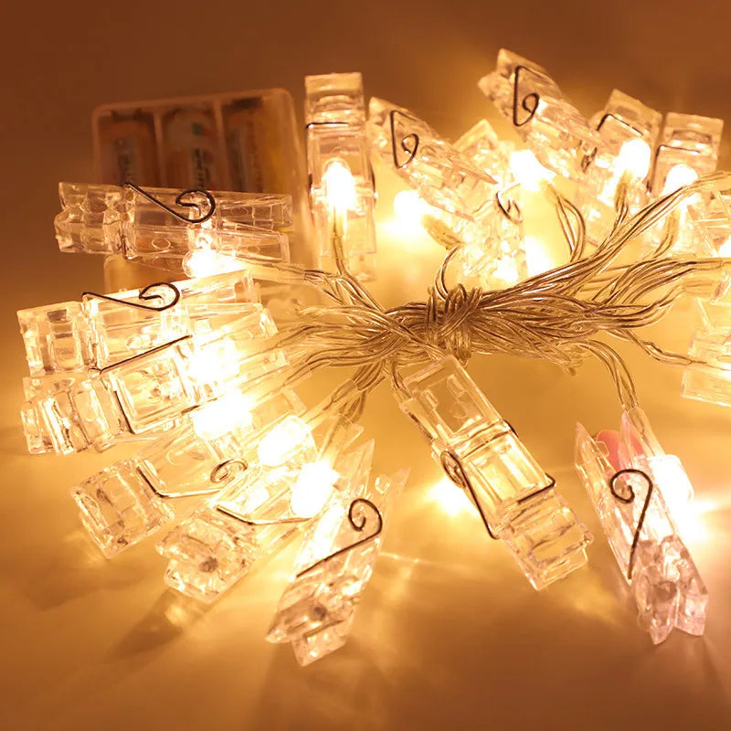 Clip de foto, pancarta de luz, decoración de boda, decoración de fiesta de cumpleaños, pancarta para Baby Shower para niños y niñas, decoración navideña 2023