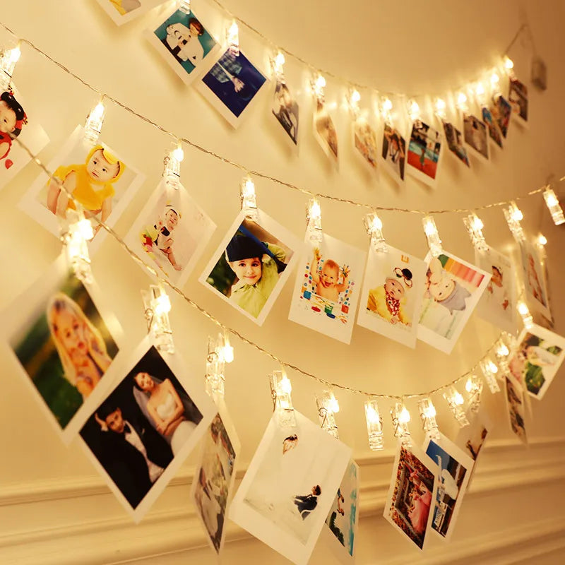 Clip de foto, pancarta de luz, decoración de boda, decoración de fiesta de cumpleaños, pancarta para Baby Shower para niños y niñas, decoración navideña 2023