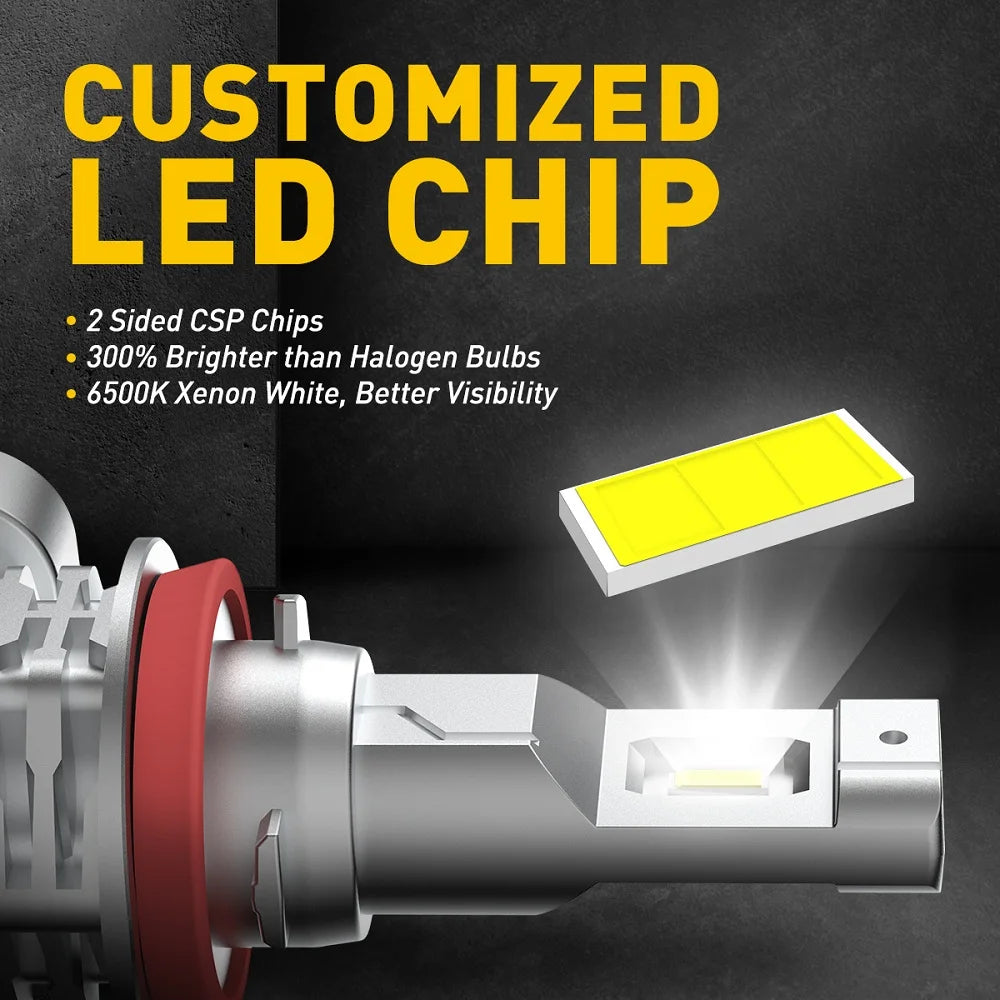 AUXITO 2x2000LM H8 H11 H16JP H10 bombilla LED luces antiniebla Canbus sin Error 6500K blanco 3000K dorado DRL lámpara de coche de circulación diurna 12V