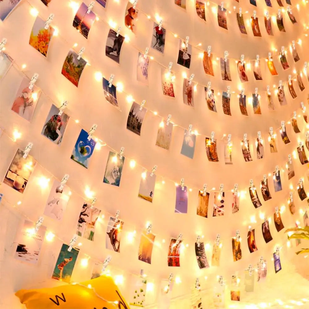 Clip de foto, pancarta de luz, decoración de boda, decoración de fiesta de cumpleaños, pancarta para Baby Shower para niños y niñas, decoración navideña 2023