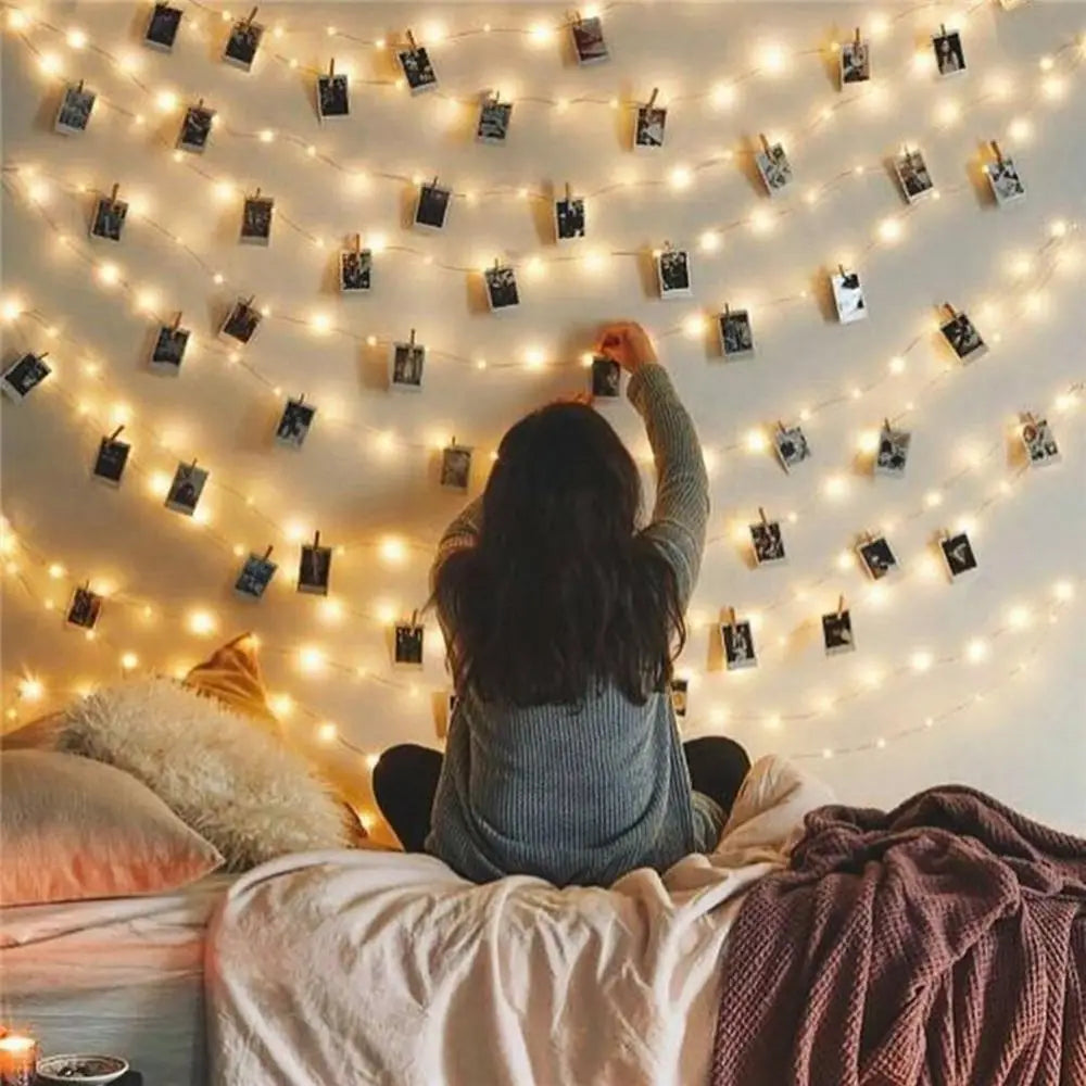 Clip de foto, pancarta de luz, decoración de boda, decoración de fiesta de cumpleaños, pancarta para Baby Shower para niños y niñas, decoración navideña 2023