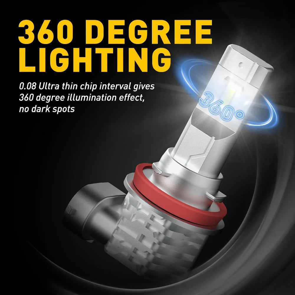 AUXITO 2x2000LM H8 H11 H16JP H10 bombilla LED luces antiniebla Canbus sin Error 6500K blanco 3000K dorado DRL lámpara de coche de circulación diurna 12V