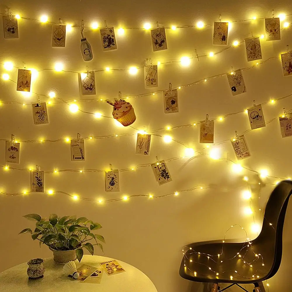 Clip de foto, pancarta de luz, decoración de boda, decoración de fiesta de cumpleaños, pancarta para Baby Shower para niños y niñas, decoración navideña 2023