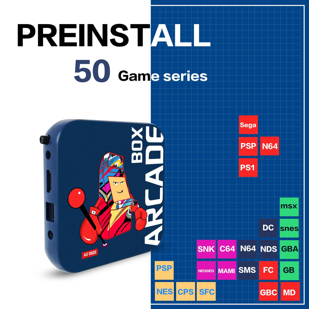 Consola Arcade Box para PS1/DC/Naomi, 64GB, clásica, Retro, más de 33000 juegos, Super consola, 4K, pantalla HD en Monitor de proyector de TV