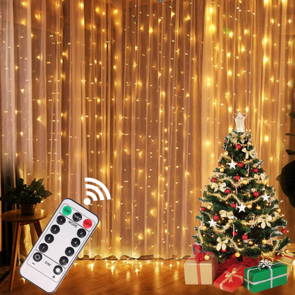 Guirnalda de cortina de luces navideñas, decoración navideña para el hogar, adorno de Navidad 2025, regalos de Navidad, adorno de luces de hadas, Año Nuevo