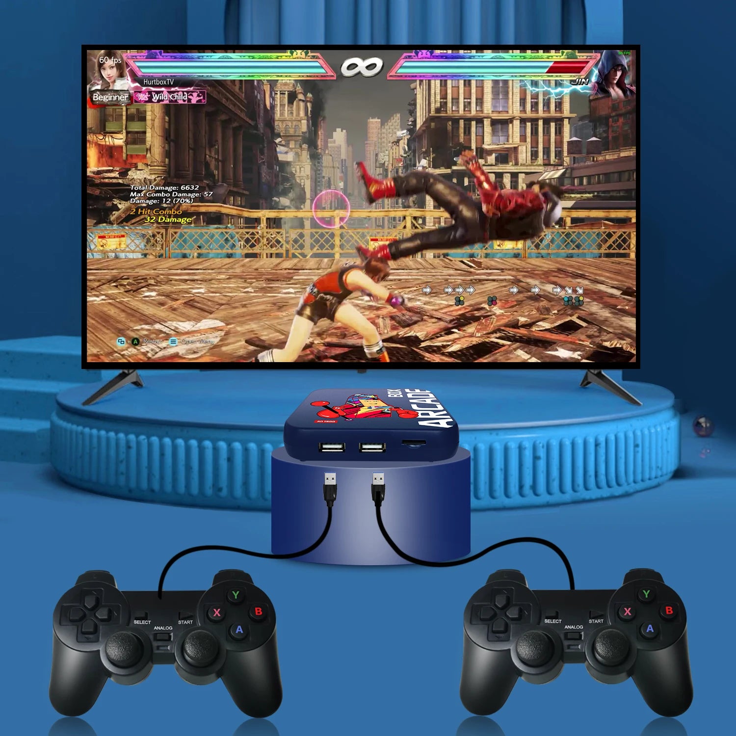 Consola Arcade Box para PS1/DC/Naomi, 64GB, clásica, Retro, más de 33000 juegos, Super consola, 4K, pantalla HD en Monitor de proyector de TV