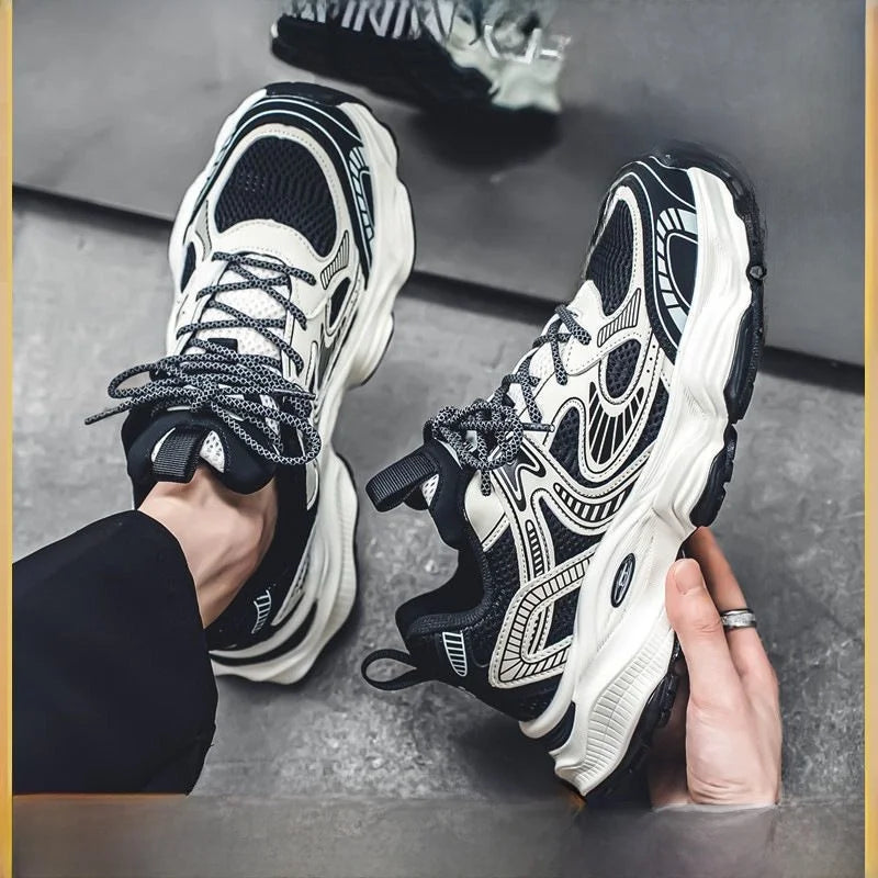 Zapatos de malla transpirables para hombre, calzado deportivo informal de otoño con parte inferior uesa, zapatos de moda pa...