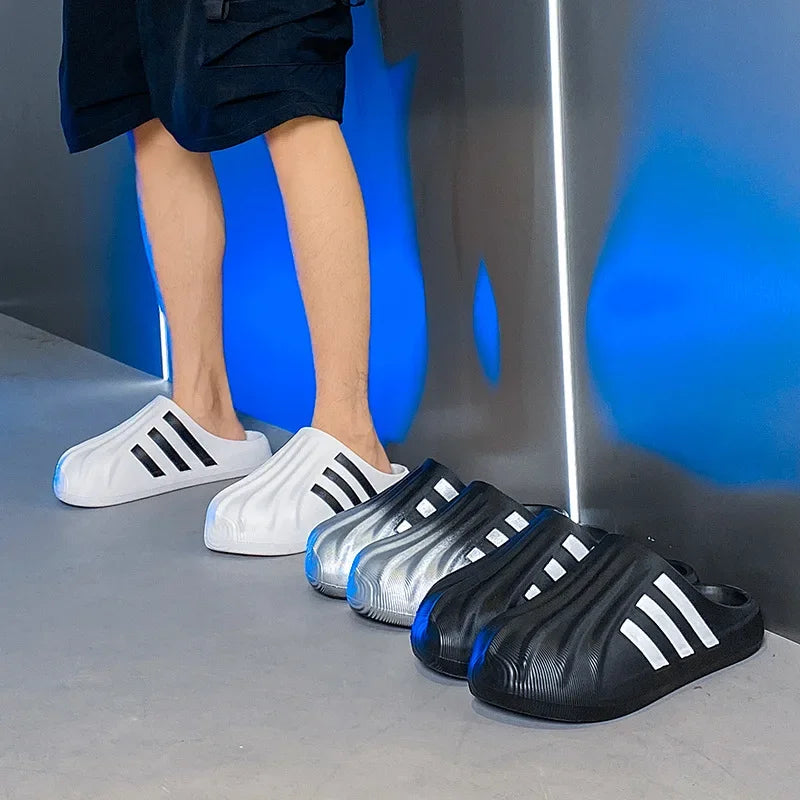 Zapatos sin cordones con cabeza de concha para hombre, zapatillas de verano a la moda para deportes al aire libre, Tanga de coco para parejas, Zapatillas de casa de Material EVA