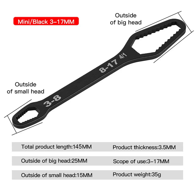 Llave Torx Universal de 8-22mm, tablero de llave de gafas ajustable autoajustable, llave Torx de doble cabezal, herramientas manuales para fábrica
