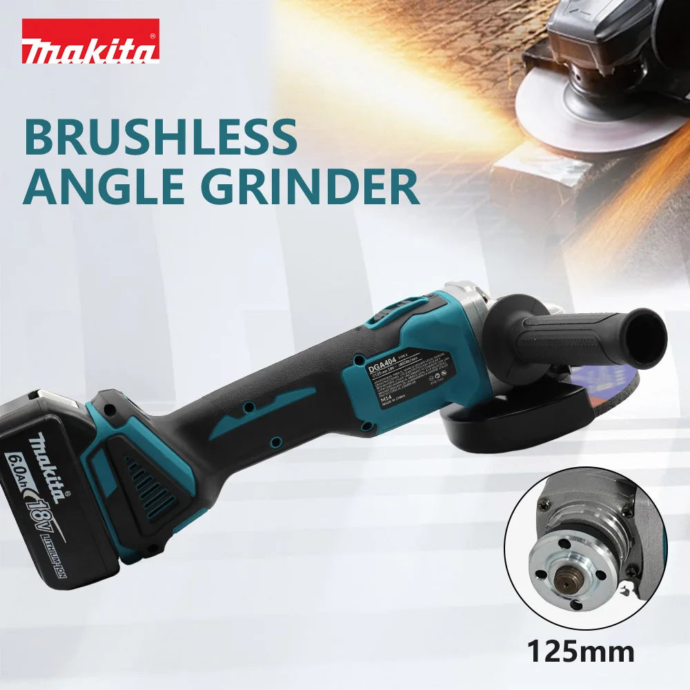 Amoladora angular eléctrica sin escobillas Makita, máquina cortadora recargable, pulidora de alta potencia de 18V para batería Makita