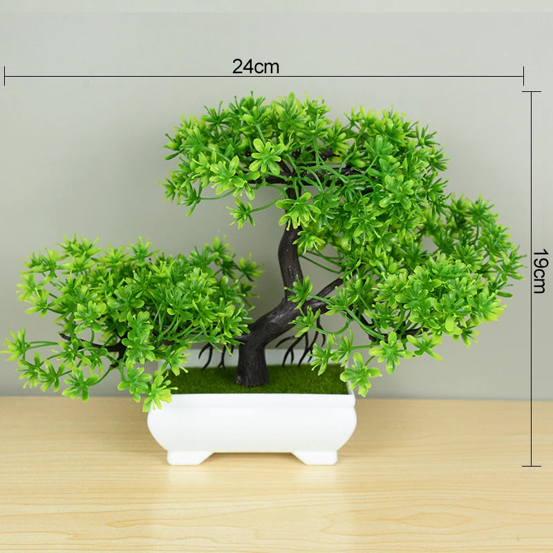 Bonsái de plantas artificiales, árbol pequeño, maceta, plantas falsas, flores, adornos en maceta para decoración de mesa de habitación del hogar, decoración de jardín de Hotel