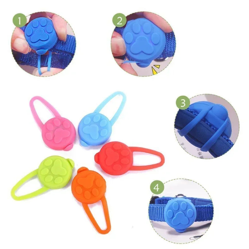 1 unidad de linterna LED nocturna para perro, Collar para perro y gato, colgante brillante, Collar de seguridad para mascotas, collares luminosos de decoración
