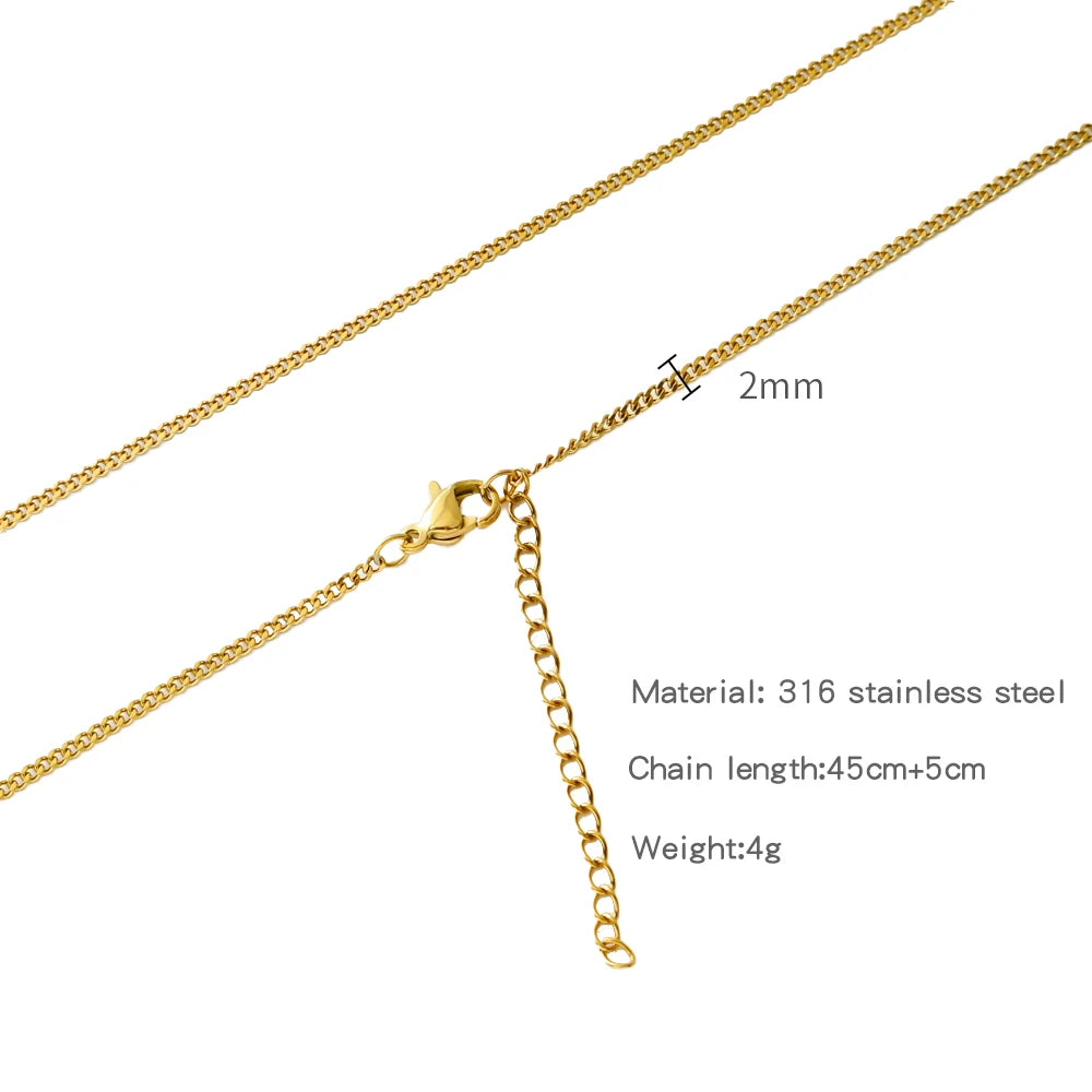 HIYEE-collar de cadena de eslabones de cuerda con cuentas en forma de O para mujer, bola de serpiente de acero inoxidable, regalo de joyería, accesorios Diy de Color dorado