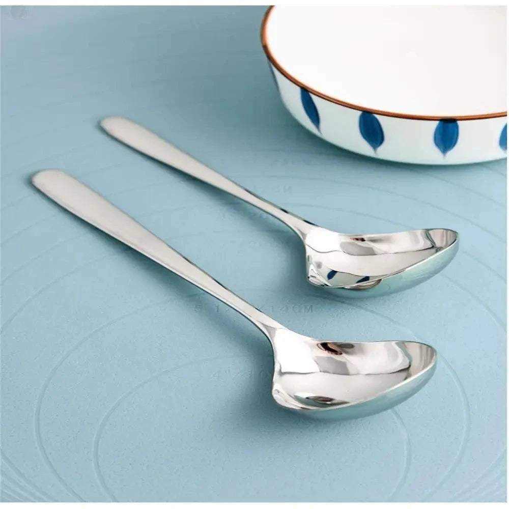 Cuchara de sopa de acero inoxidable 304, cuchara para sopa, cuchara para arroz, mango largo, cubiertos de cabeza grande engrosados, juego de cocina para el hogar, cuchara para sopa, 1 Uds.