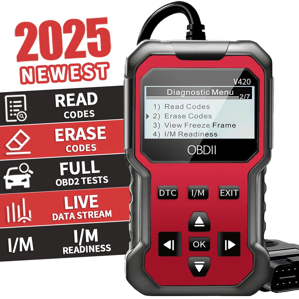 Herramienta de diagnóstico de escáner de automóvil V420, comprobar el lector de código del motor, escáner Obd2 para todos los vehículos