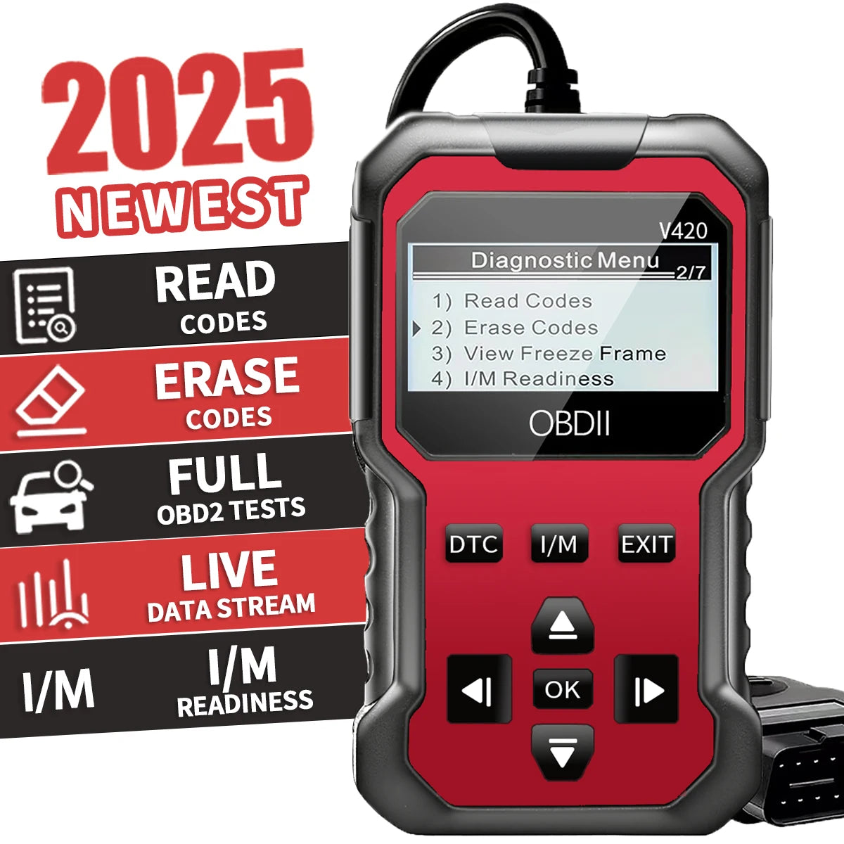 Herramienta de diagnóstico de escáner de automóvil V420, comprobar el lector de código del motor, escáner Obd2 para todos los vehículos