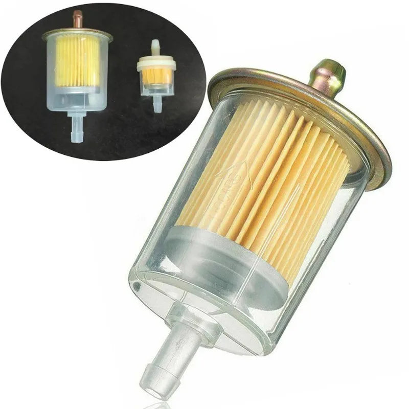 Filtro de combustible universal para gasolina diésel, filtro de combustible para herramientas de jardín RV, camión, coche, motocicleta, scooter, reemplazo duradero