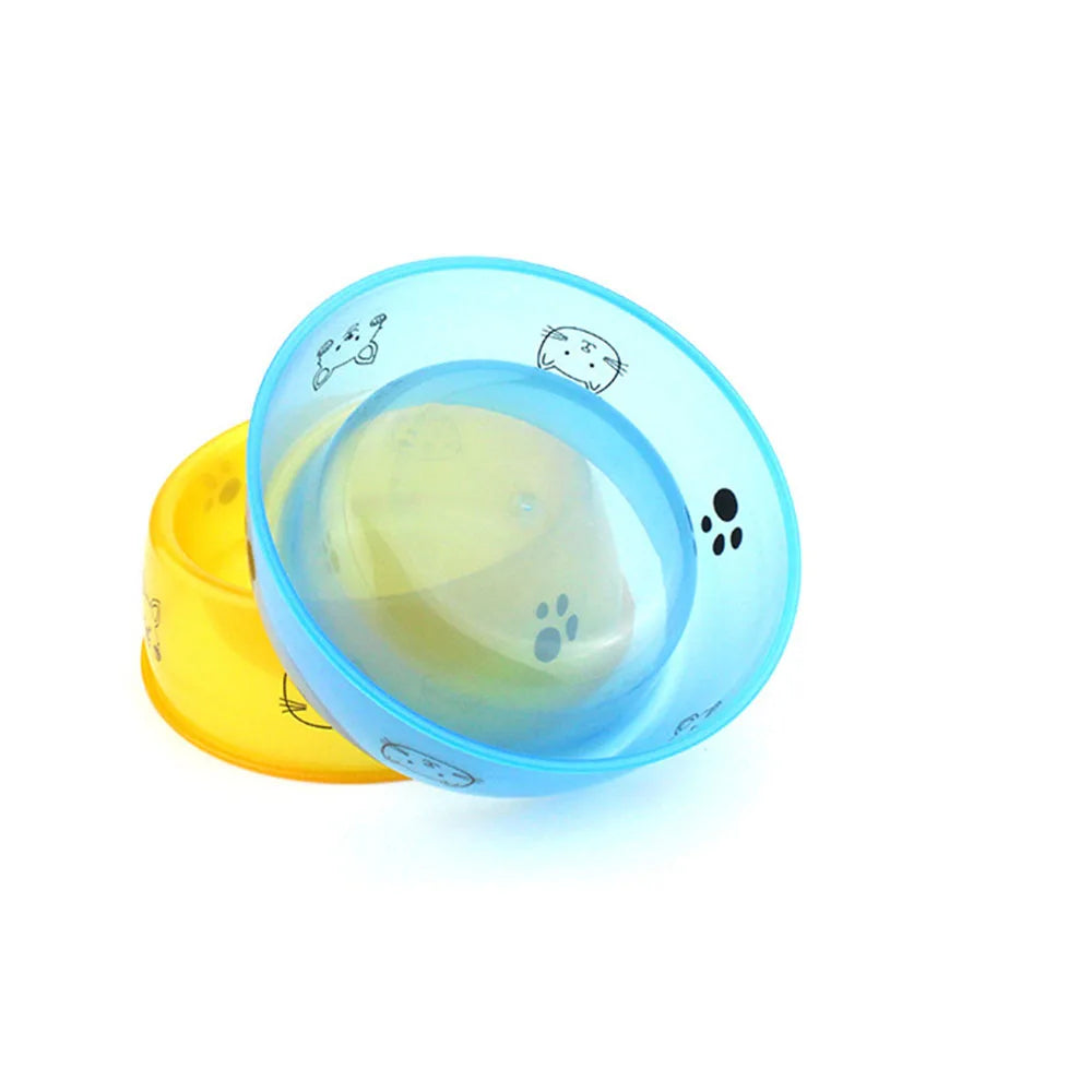 Cuenco de plástico transparente para mascotas, cuenco de agua y comida para gatos/perros impresos, suministros duraderos de alimentación para mascotas para perros y gatos