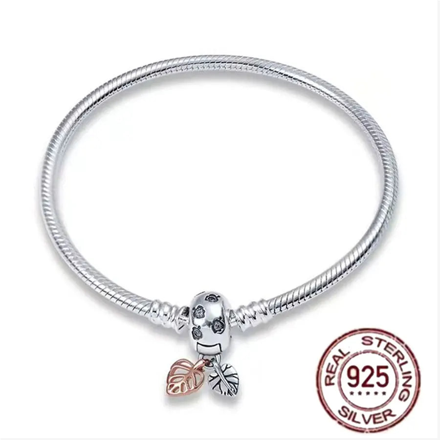 Pulsera de hueso de serpiente de Spider Man de plata de ley 100% S925, adecuada para pulsera Pandora, regalo de joyería de moda para mujer bi