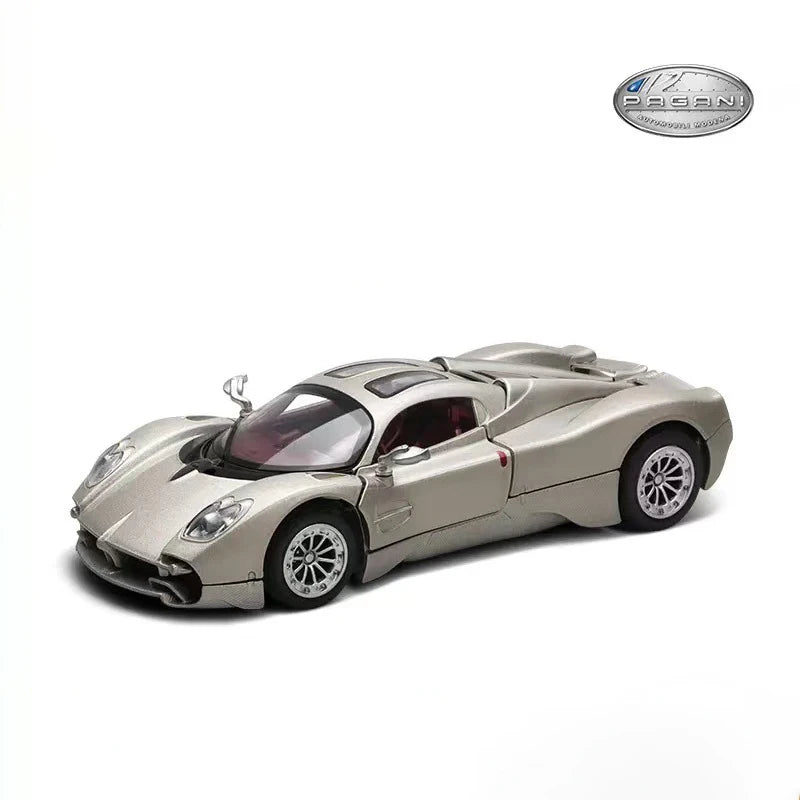Coche deportivo de aleación Pagani Utopia 1:32, modelo de vehículos de carreras de Metal fundido a presión, modelo de simulación de sonido y luz, juguete para regalo para niños