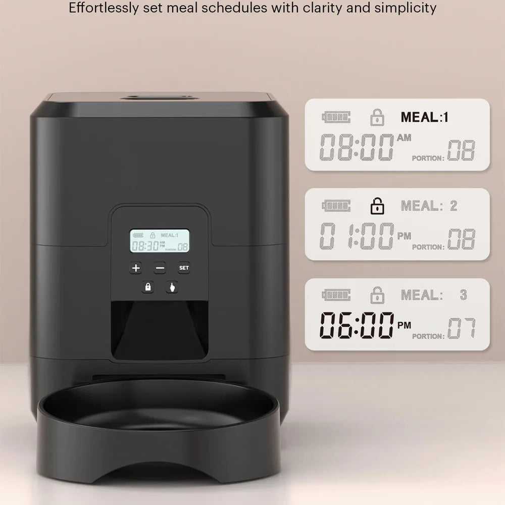 Comedero inteligente para mascotas, alimentador automático para gatos, máquina de comida lenta para perros con dispensador automático de comida para gatos cuantitativo temporizado, tazón para perros y gatos
