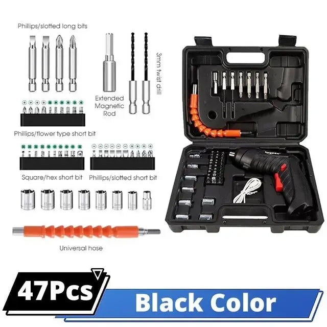 ZSKJ-Kit de destornillador eléctrico inalámbrico, 3,6 V, batería de litio recargable de 500mAh, Kit de taladro, herramientas eléctricas plegables para el hogar