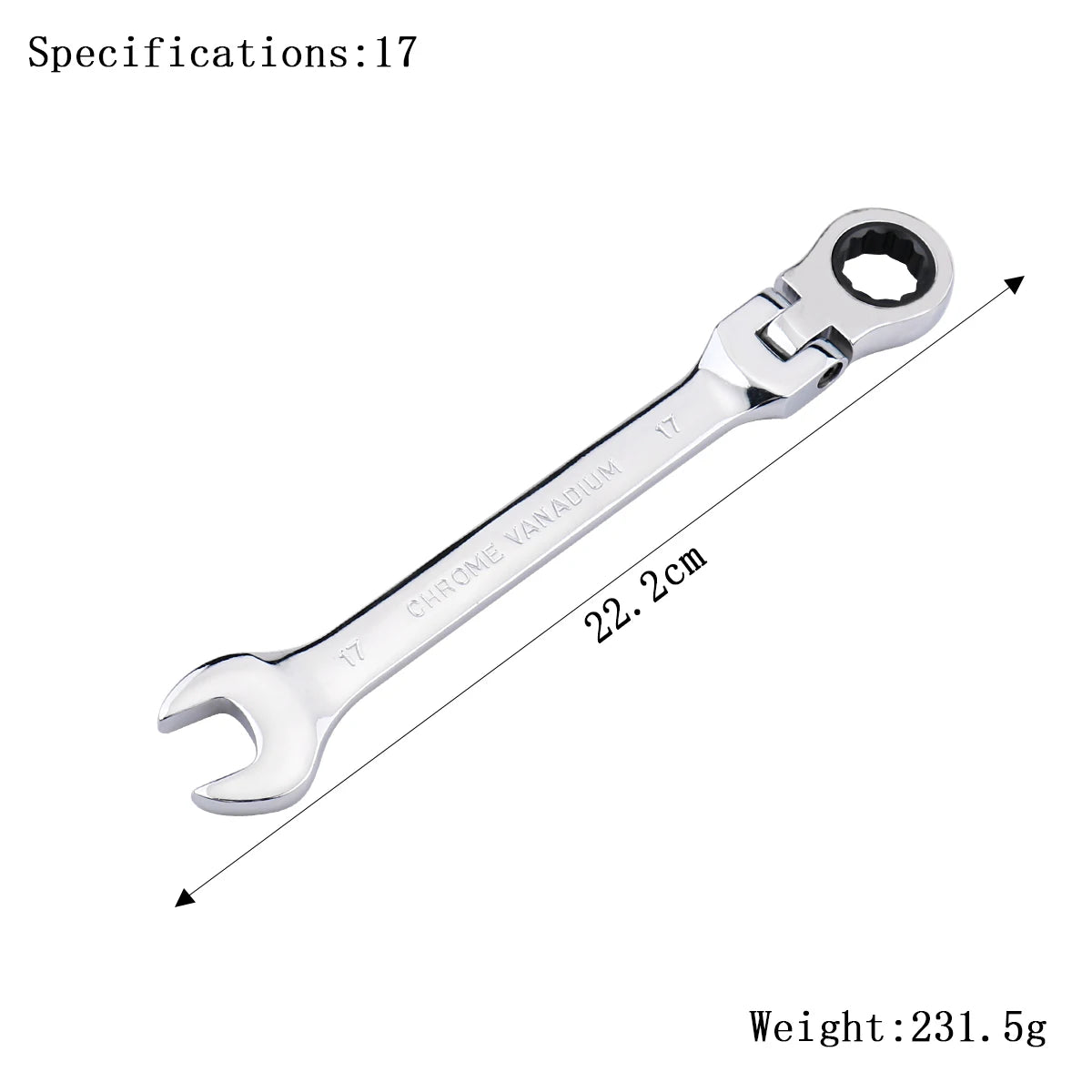 Llave de trinquete de llaves, juego de llaves, herramienta manual, trinquete de 72 dientes, cabezal Flexible, acabado de espejo, 6mm-27mm, reparación de automóviles y hogares, 1 Uds.