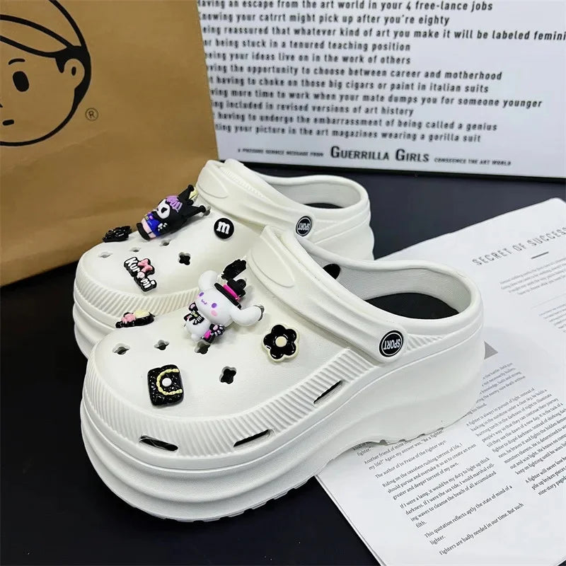 Nuevas zapatillas bonitas de Internet famosas y súper populares para mujer, zapatos de zuecos de moda de verano para exteriores y interiores de doble uso