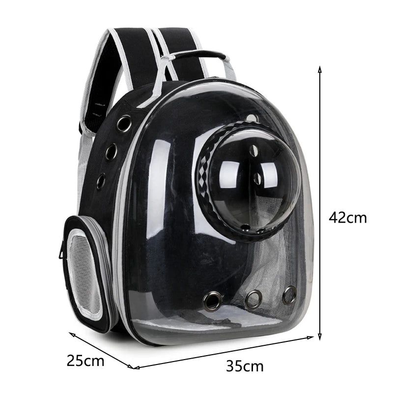 Bolsa de transporte para Gato, mochilas espaciales para mascotas, mochila transparente portátil transpirable, bolsas de cápsulas espaciales para transporte de cachorros y perros