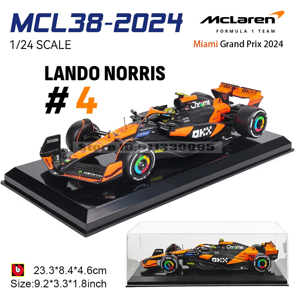 Bburago 1:24 # 16 Leclerc 2023 F1 Scuderia Ferrari sf23 # 55 Sainz Modelo de coche de aleación Modelo de fundición a presión de Fórmula Uno