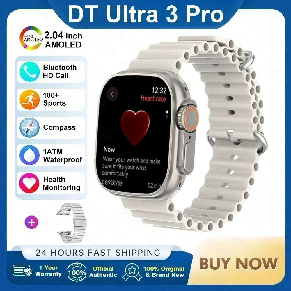 2025 nuevo reloj inteligente con memoria de 32GB para hombres y mujeres NFC Bluetooth llamada reproducción de música carga inalámbrica deporte Fitness SmartWatch