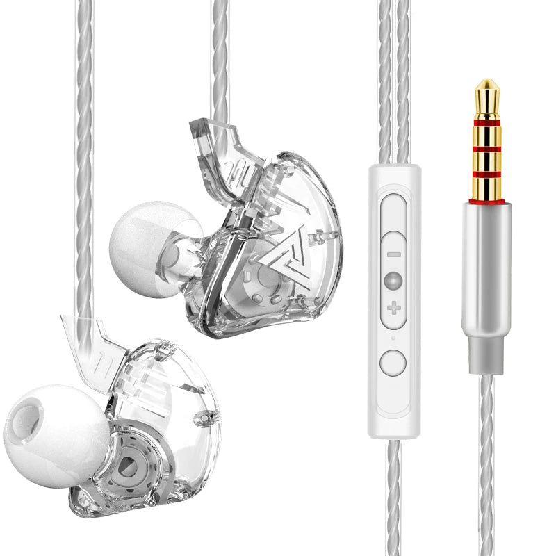 Auriculares con cable QKZ AK6 de cobre HiFi, auriculares estéreo para carreras y deportes, auriculares con micrófono 3,5mm
