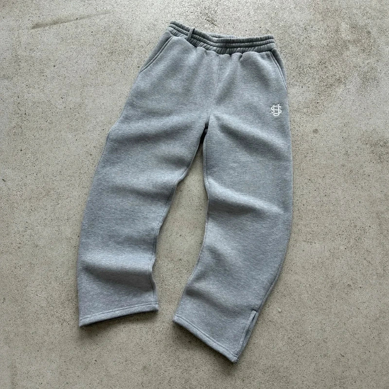 Pantalones deportivos holgados informales, sudadera con letras bordadas Y2K, traje para hombre, Harajuku, traje deportivo de calle retro de hip hop para las cuatro estaciones