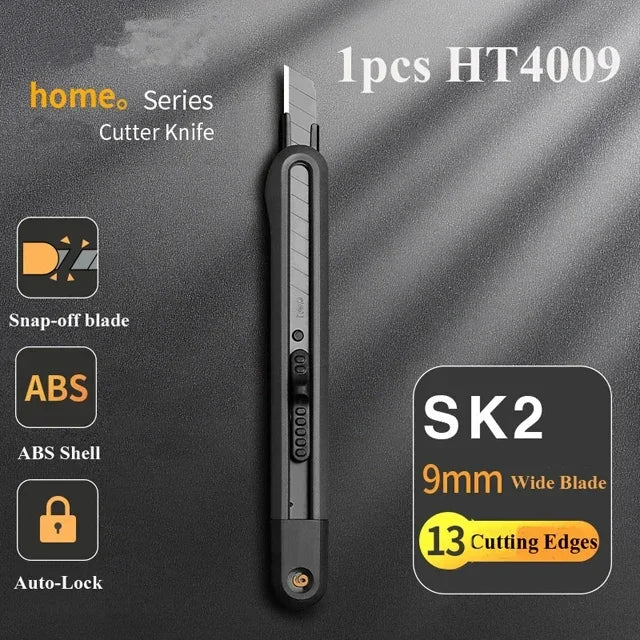 Xiaomi-cuchillo multiusos retráctil a presión, cuchillas de acero al carbono de 18mm/9mm, cortador de caja, bloqueo automático para suministros de oficina, papelería