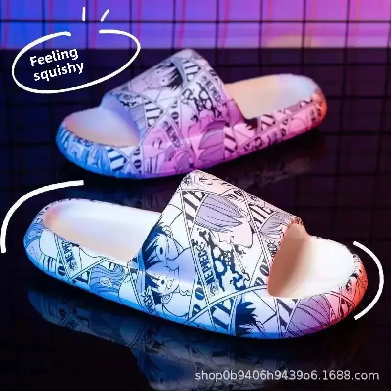 Zapatillas elegantes para hombre, para interior del hogar, antideslizantes, con parte inferior gruesa, cómodas zapatillas con parte inferior de PVC para mujer