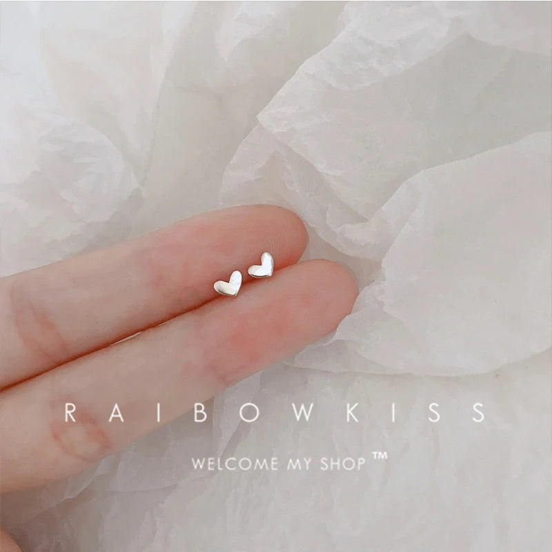 Pendientes de tuerca con forma de mariposa y corazón para mujer, Mini estrella, Color plateado, con agujas de plata 925, hipoalergénico, uso diario, regalo Pierc para niñas