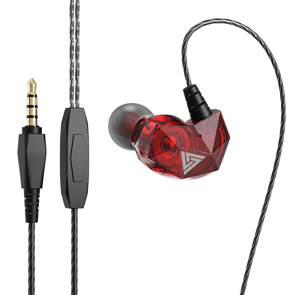 Auriculares con cable QKZ AK6 de cobre HiFi, auriculares estéreo para carreras y deportes, auriculares con micrófono 3,5mm