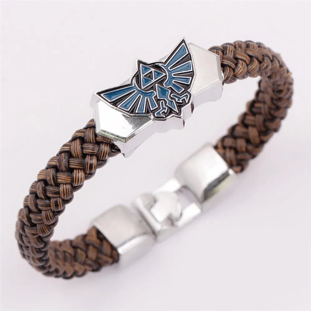 Ebay, gran oferta transfronteriza, pulsera Legend Zelda, productos periféricos de Anime, pulsera de cuero hecha a mano, hebilla magnética