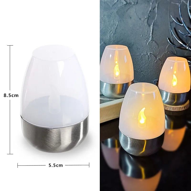 Velas solares LED, luz nocturna recargable sin llama para decoración de jardín, fiesta de boda, lámpara de velas solares impermeables para exteriores