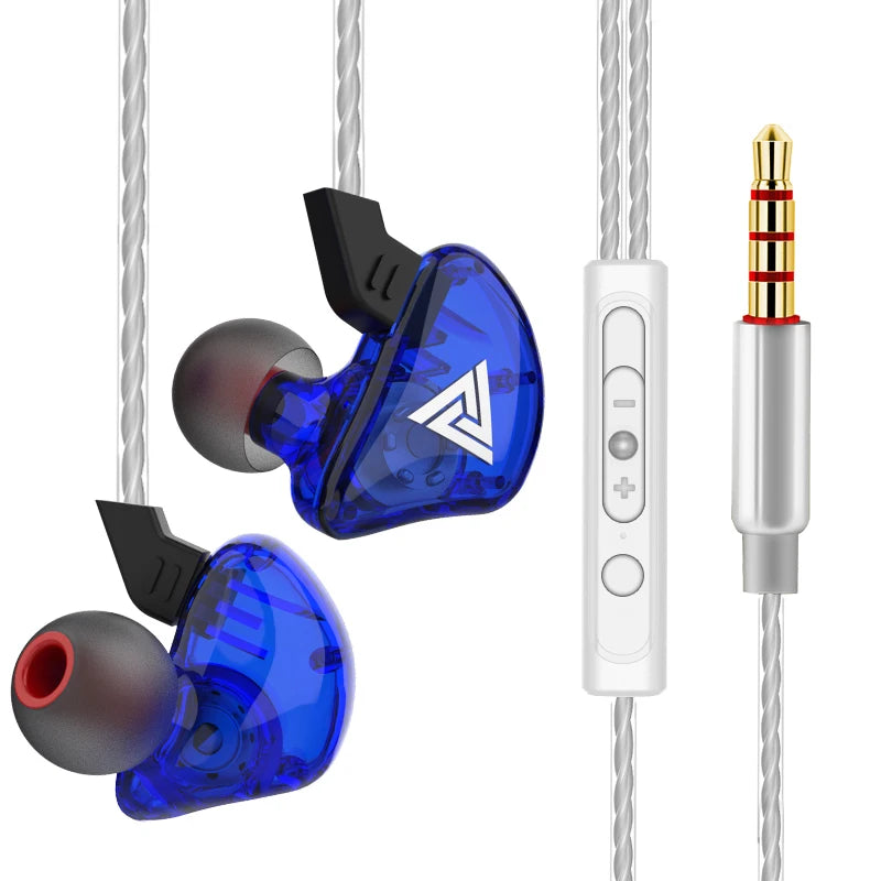 Auriculares con cable QKZ AK6 de cobre HiFi, auriculares estéreo para carreras y deportes, auriculares con micrófono 3,5mm