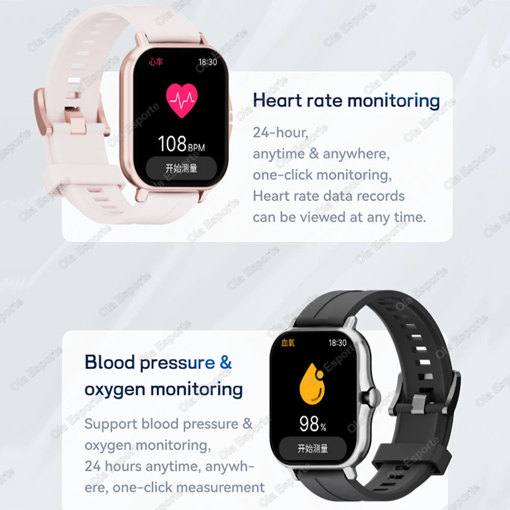 Reloj inteligente para deportes al aire libre, llamada inalámbrica, recordatorio de información, cambio de papel tapiz, reloj inteligente resistente al agua para hombres y mujeres 2025