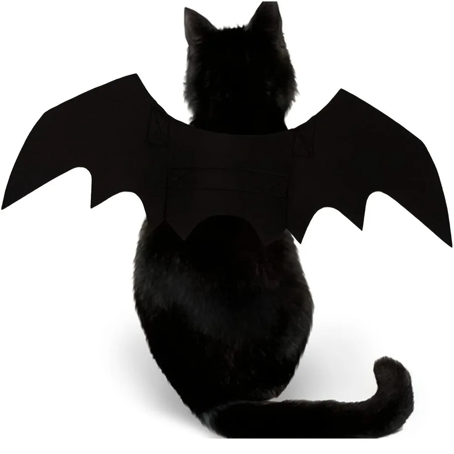 Lindo disfraz de Halloween para perros pequeños, disfraz de gato, vampiro, mascota pequeña, alas de murciélago, accesorios de alas de gato de Halloween, decoraciones de Halloween