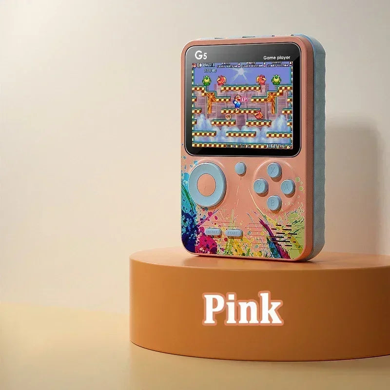 Consola de juegos portátil Retro G5 con 500 juegos clásicos, Gamepad portátil con pantalla de 3,0 pulgadas, batería recargable de 1020mAH, Color Macaron
