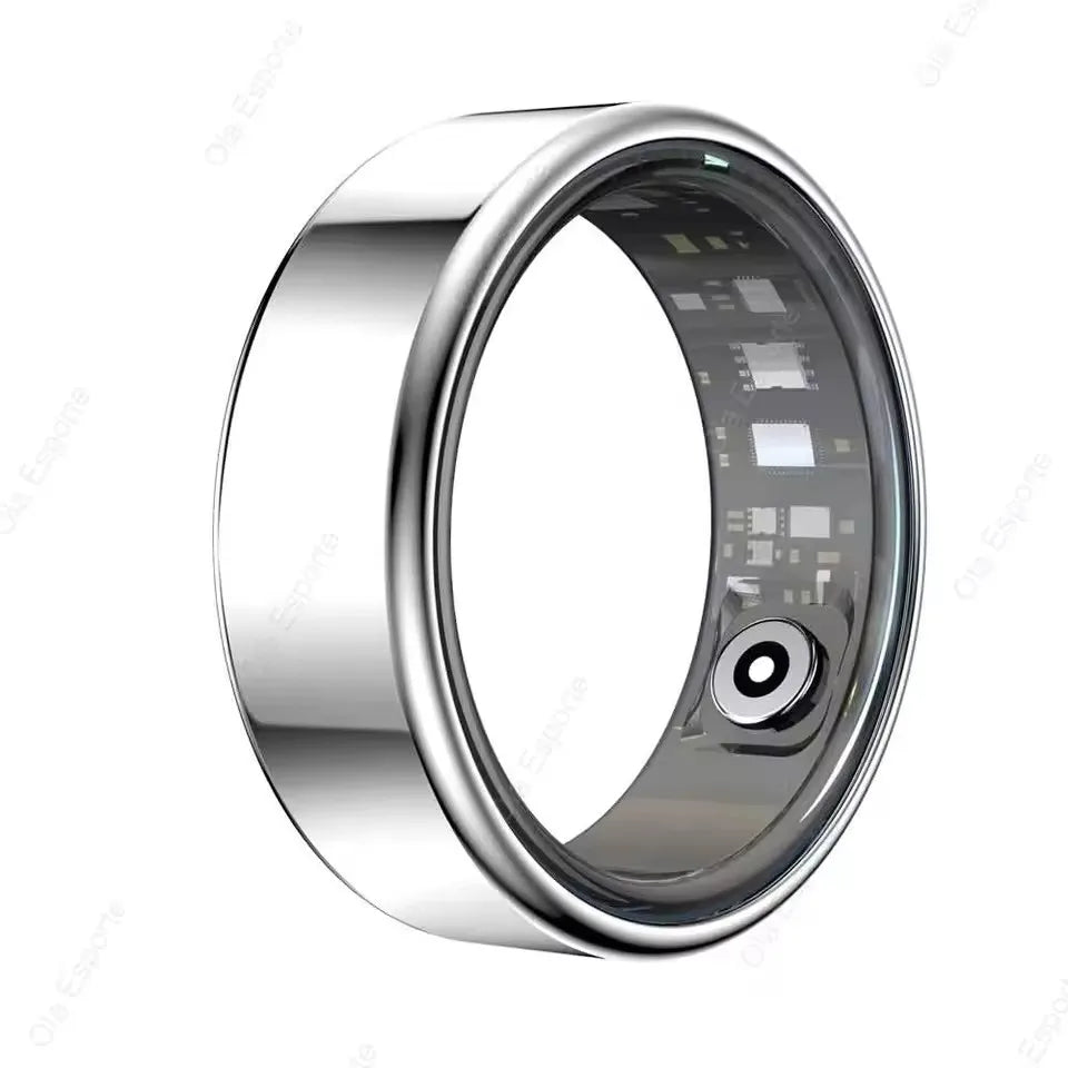 Anillo inteligente R09 para hombres y mujeres con estuche de carga, frecuencia cardíaca, oxígeno en sangre, monitor de temperatura de la piel, resistente al agua 5ATM para Android iOS